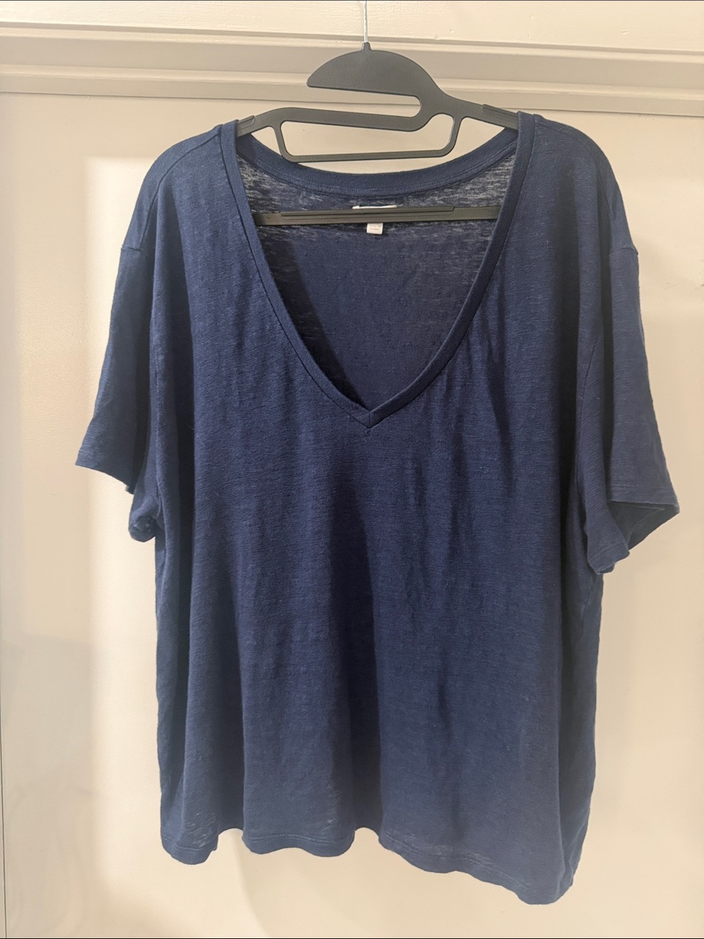 lunya Women's Navy V-Neck Short Sleeve Tee